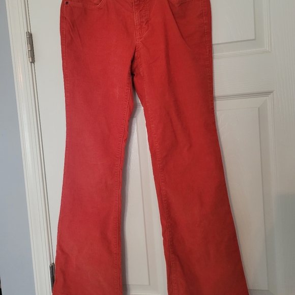 Eddie Bauer Womens Burnt Orange Corduroy Slightly Curvy Slightly Flare Pants - Picture 4 of 4